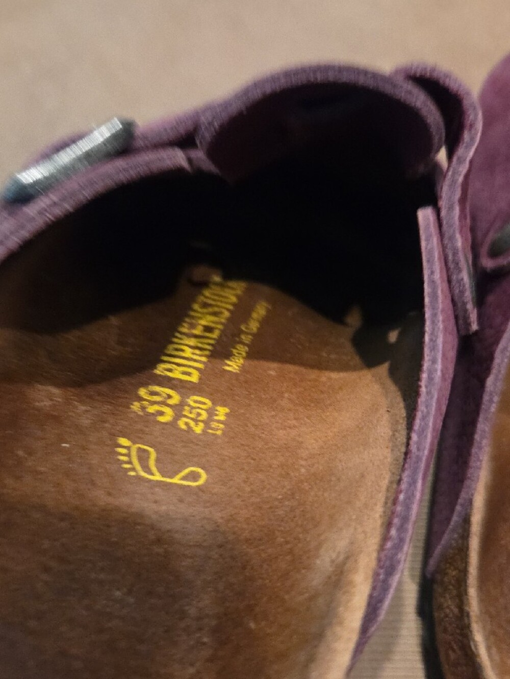 Birkenstock Purple Suede Clogs Size 39 - Picture 4 of 11